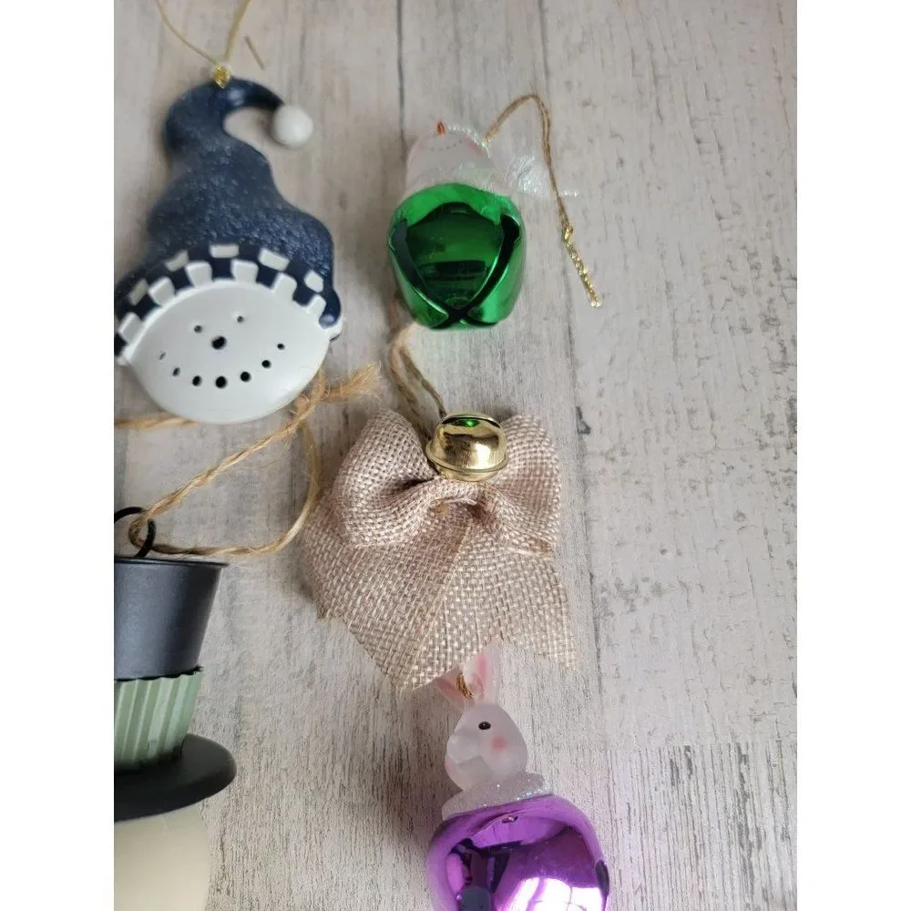 Unique Bell snowman Easter‎ Bunny ornament set
